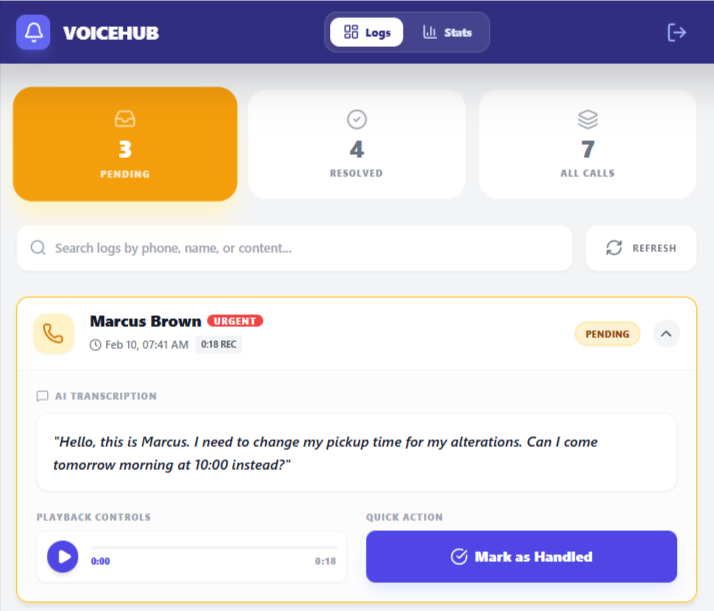 Shared Voicemail Dashboard for Small Businesses image